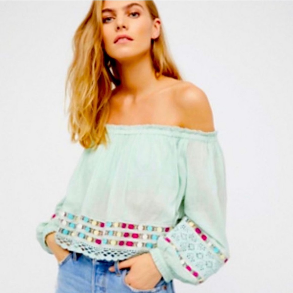 Free People Mint Green Crop Top